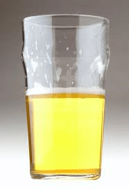 pint beer half drunk