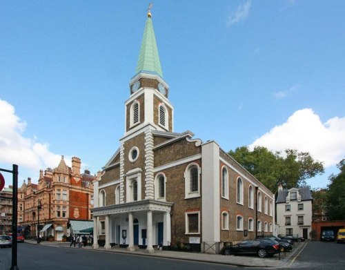 grosvenor chapel with Peter Pan house
