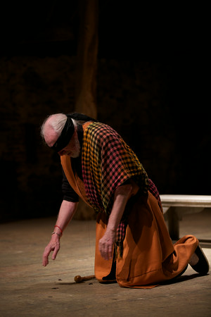 Brian Fitzmaurice as the Earl of Gloucester, blinded by the Duke of Cornwall and his wife, Regan.